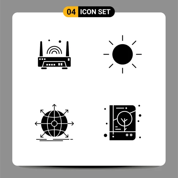 Set Modern Icons Sysymbols Signs Device Network Technology Business Book — Vector de stock