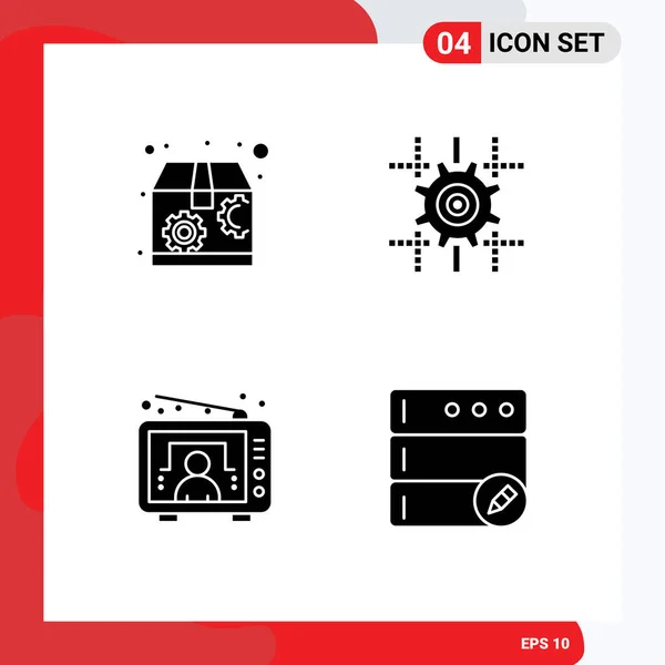 Conjunto Icones Modernos Símbolos Sinais Para Marketing Configuração Linha Banco —  Vetores de Stock