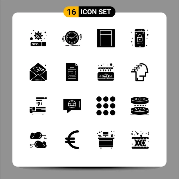 Universal Icon Symbols Group Modern Solid Glyphen Greetings Day Light — Stockvektor
