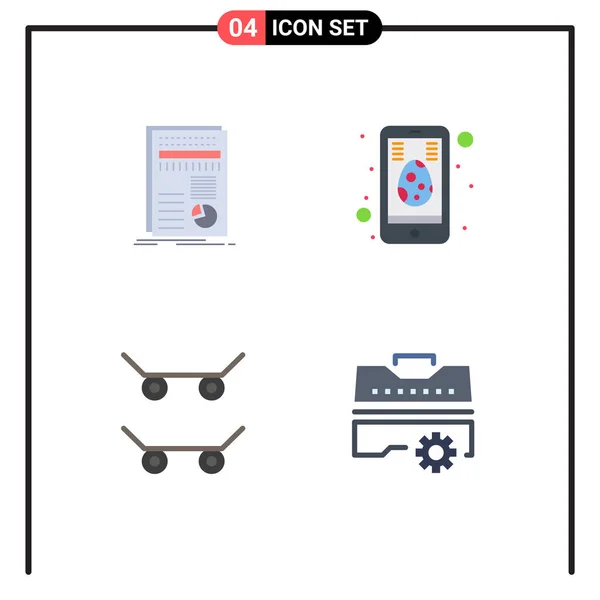 Set Modern Icons Sysymbols Signs Business Skateboard Report Easter Construction — Archivo Imágenes Vectoriales