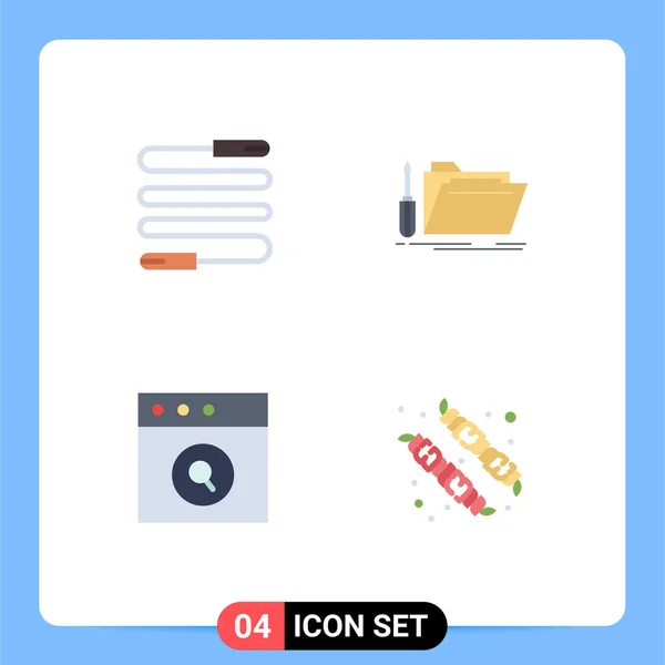 Pack Modern Flat Icons Sinais Símbolos Para Mídias Impressão Web —  Vetores de Stock