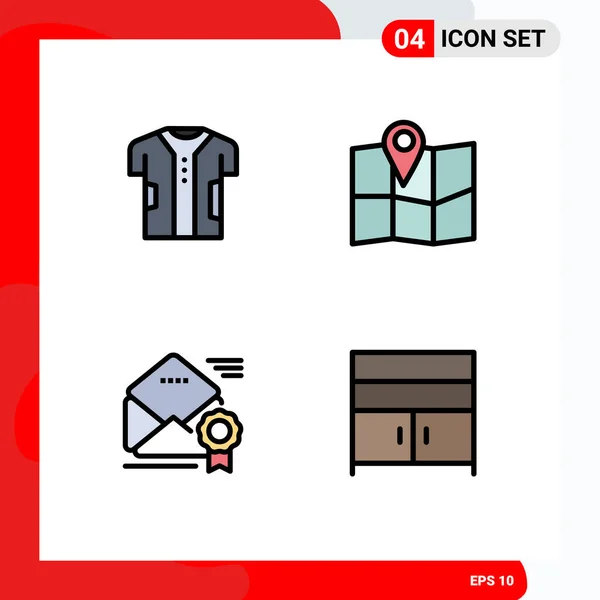 Vector Icon Pack Line Signs Symbols Cloth Award Electronic Map — 스톡 벡터