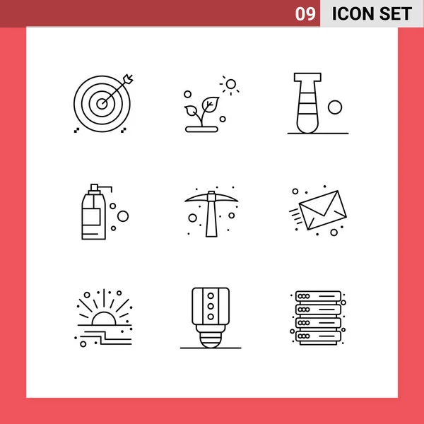 9個のモダンなUiアイコンのセット蹄 スポーツのための記号編集可能なベクトルデザイン要素 — ストックベクタ