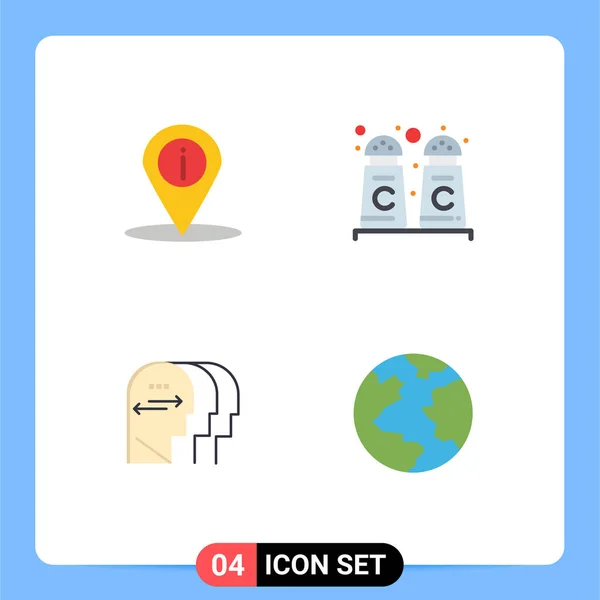 Universal Flat Icons Set Web Mobile Applications Location Mind Info — 스톡 벡터