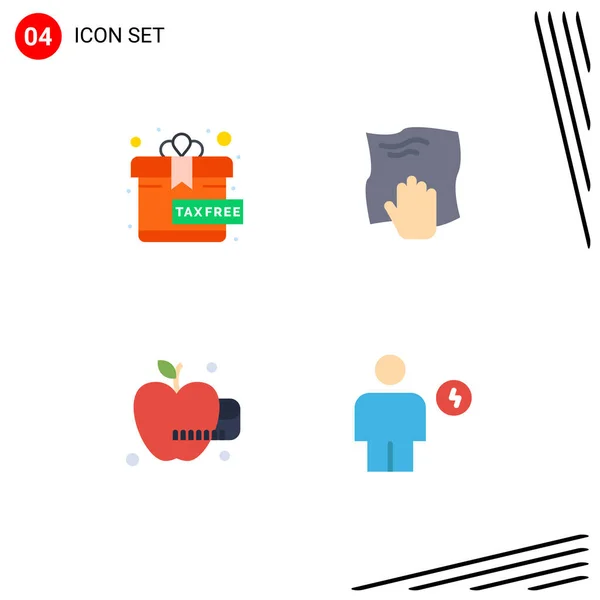 Flat Icon Concepto Para Websites Mobile Aplicaciones Gratis Alimentos Limpieza — Vector de stock