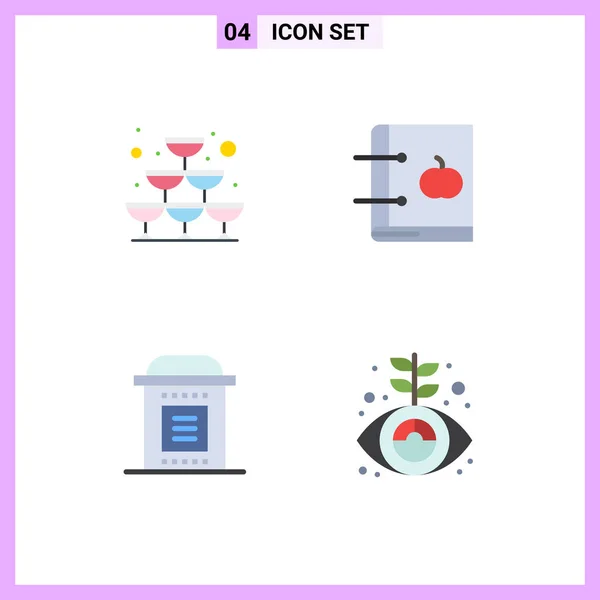 Set Modern Icons Symbols Signs Glass Celebration Party Education Halloween — Stock Vector