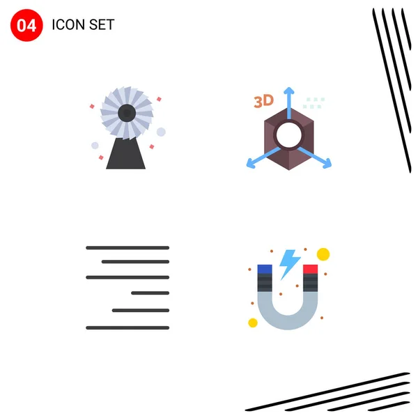 Mobile Interface Flat Icon Set Pictograms Buildings Align Technology Development — Archivo Imágenes Vectoriales