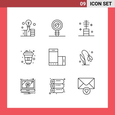 Düzenlenebilir 9 Basit Alet Tasarım Paketi, Paris, güzellik, içecek, Salon Düzenlenebilir Vektör Tasarım Elemanları