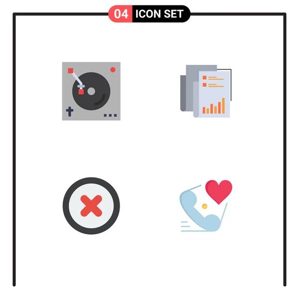 Pictogram Set Simple Flat Icons Mix Marketing Sound Audit Basic — Stock Vector