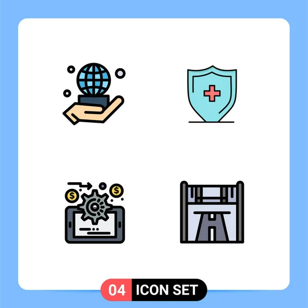 Vector Stock Icon Pack Líneas Signos Símbolos Para Mano Gestión — Vector de stock