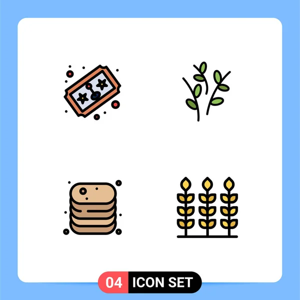 Universal Icon Symbols Group Modern Filledline Flat Colors Ticket Canned — 스톡 벡터