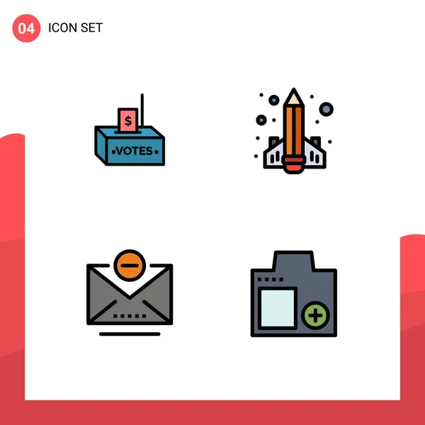 Creative Icons Modern Signs Sysymbols Bribe Rocket Influence Education Mail — Archivo Imágenes Vectoriales