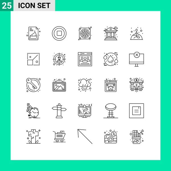 研究室 バーナー ファン アルコール 銀行の25の創造的なアイコン現代的な記号とシンボル編集可能なベクトルデザイン要素 — ストックベクタ