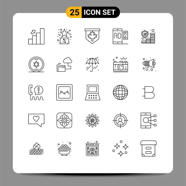 Universal Icon Symbols Group Modern Line Message Advertising Canada Editable — Stockový vektor