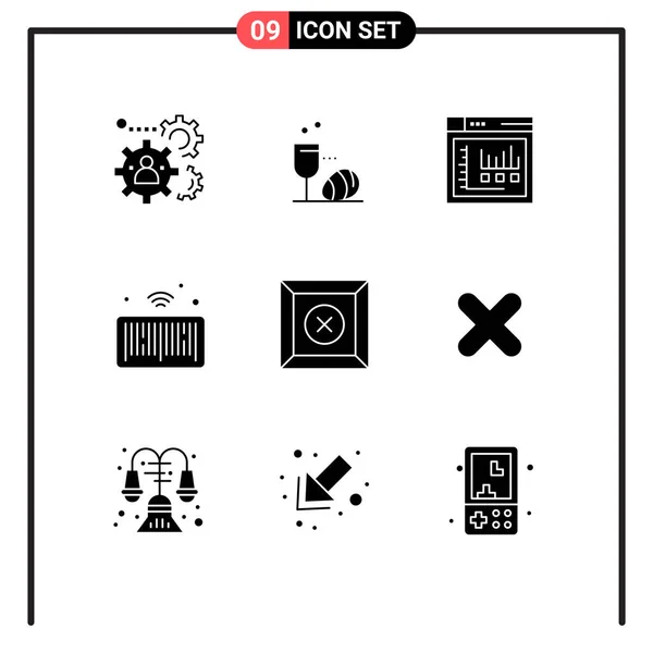 유니버설 아이콘 Universal Icon Symbols 솔리드 Iot Drink Internet Static — 스톡 벡터