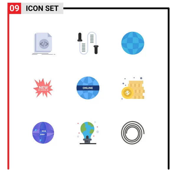 Universal Icon Symbols Group Modern Flat Colors Global Tag Skipping — Stockvektor