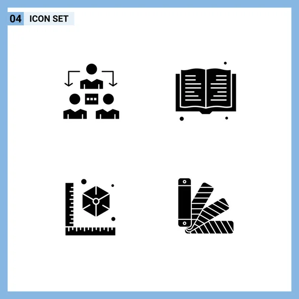 Thematic Vector Solid Glyphs Editable Sysymbols Connection Model Communication Education — Vector de stock