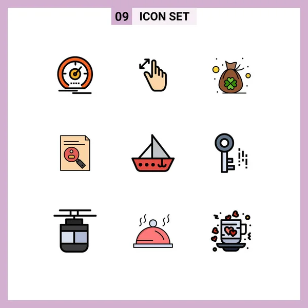 Stock Vector Icon Pack Line Signs Symbols Clipboard Gransion Application — 스톡 벡터