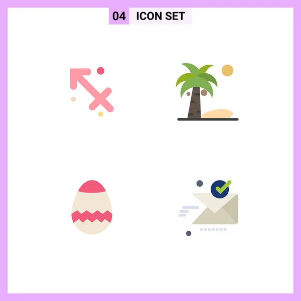 Set Commercial Flat Icons Pack Astrology Egg Greece Plant Email — Vector de stock