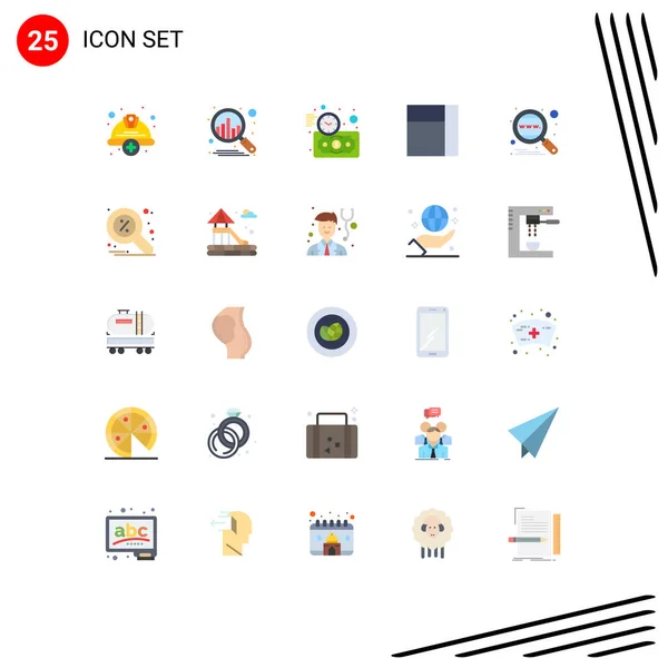 Set Modern Icons Sysymbols Signs Search Engine Budget Estimate Analysis — Archivo Imágenes Vectoriales