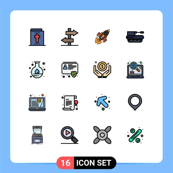 Universal Icon Symbols Group Modern Flat Color Linhas Cheias Energia — Vetor de Stock