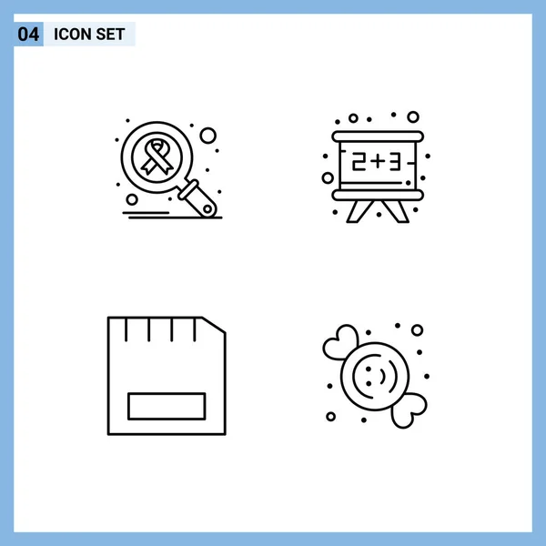 Set Modern Icons Symbols Signs Infect Computers Virus Education Gadget — Stock Vector