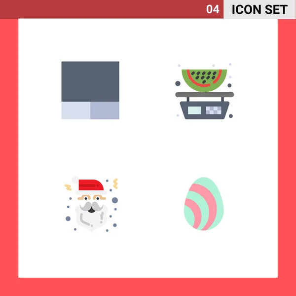 Modern Set Flat Icons Symbols Grid Cap Fruits Christmas Eastre — Stock Vector