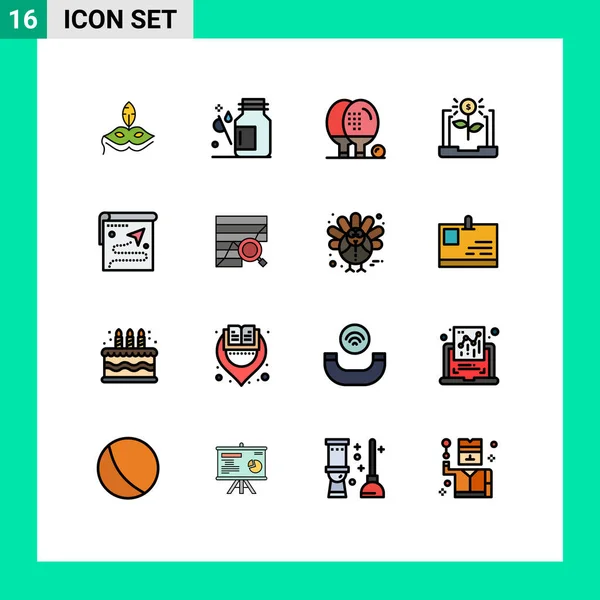 Set Modern Icons Sysymbols Signs Financial Business Medicine Banking Game — Vector de stock