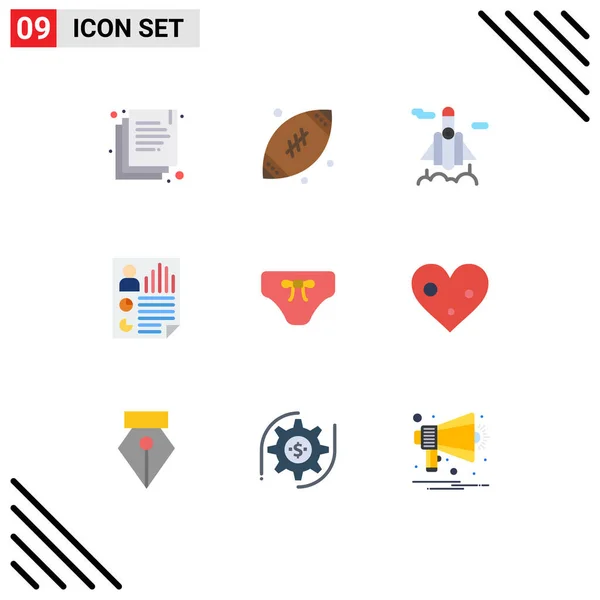 Set Modern Icons Symbols Signs Clothes Beach Space User Page — Stock Vector
