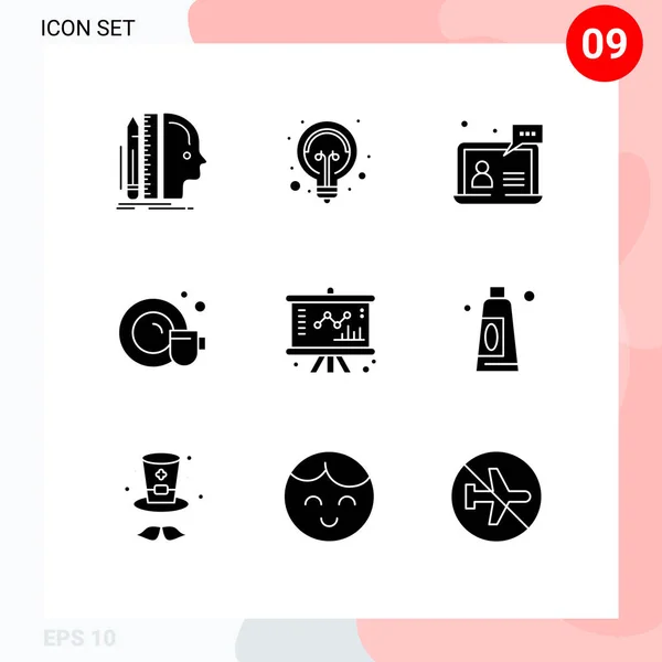 Stock Vector Icon Pack Mit Zeilen Zeichen Und Symbole Für — Stockvektor