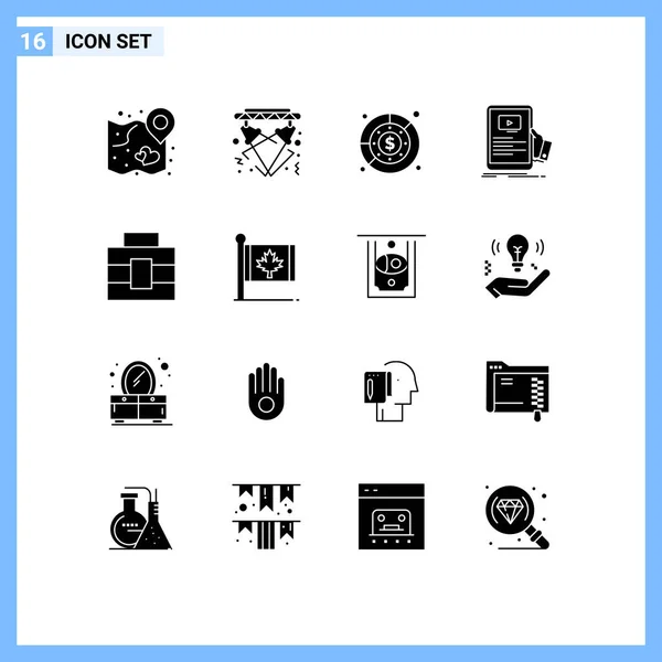 Set Modern Icons Symbols Signs Webinar Forum Electricity Revenue Finance — Stock Vector
