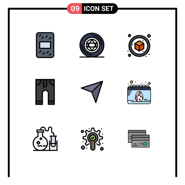 Interfejs Użytkownika Filledline Flat Color Pack Nowoczesnych Znaków Symboli Następnego — Wektor stockowy