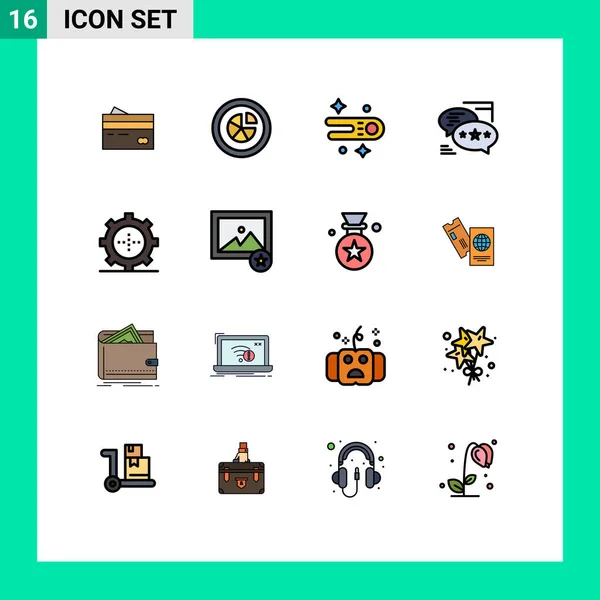 Creative Icons Modern Signs Symbols Communication Space Analytics Comet Report — Stock Vector