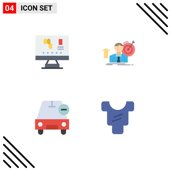 Flat Icon Pack Mit Universellen Symbolen Der Biologie Auto Wissenschaft — Stockvektor