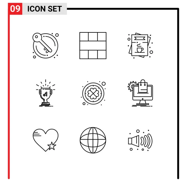 Universal Icon Symbols Group Modern Vázlatok Díj Trófea Munkaterület Díj — Stock Vector