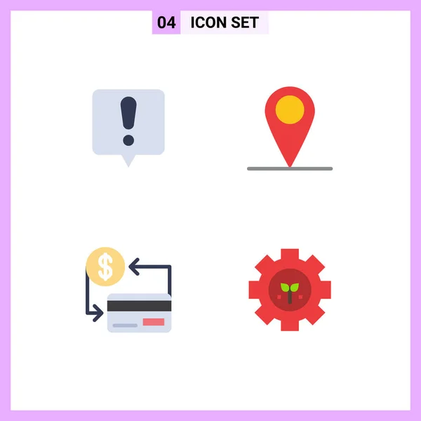 Stock Vector Icon Pack Line Signs Symbols Chat Error Cashless — Stockový vektor