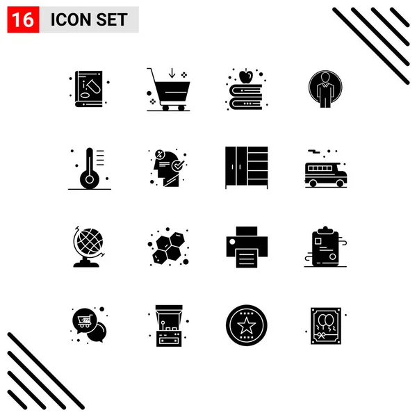 Universal Icon Symbols Group Modern Solid Glyphen Cooking Image Login — Stockvektor