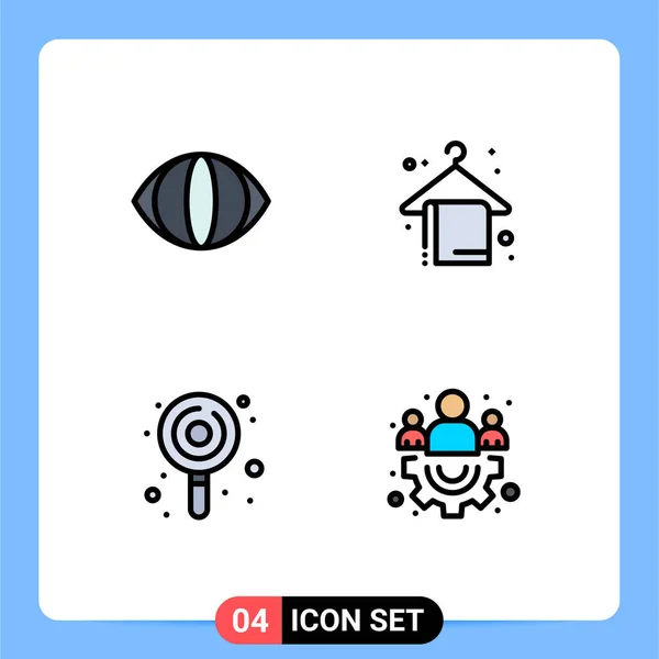 Set Modern Icons Symbols Signs Eye Lollypop Beach Summer Group — Stock Vector