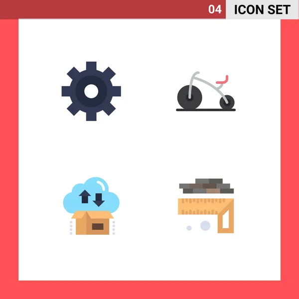 Universal Flat Icons Set Web Mobile Applications Fogaskerekek Mérés Csecsemő — Stock Vector