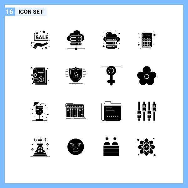 Universal Icon Symbols Group Modern Solid Glyphen Files Interface Hosting — Stockvektor