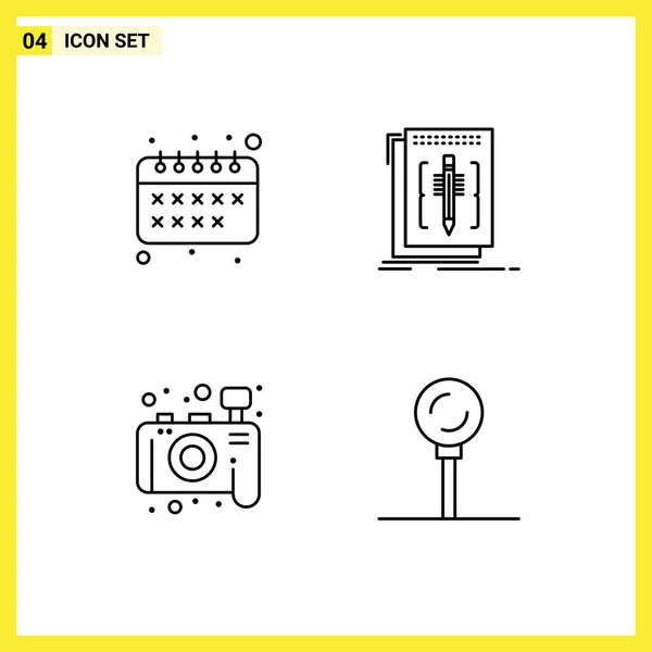 Set Modern Icons Sysymbols Signs Back School Photo Code Language — Archivo Imágenes Vectoriales