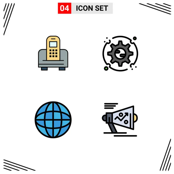 Set Van Moderne Pictogrammen Symbolen Voor Apparaat Internet Hardware Setup — Stockvector