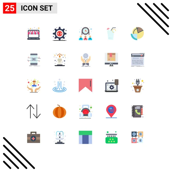 Universal Icon Symbols Gruppo Modern Flat Colori Analisi Cibo Equipaggiamento — Vettoriale Stock