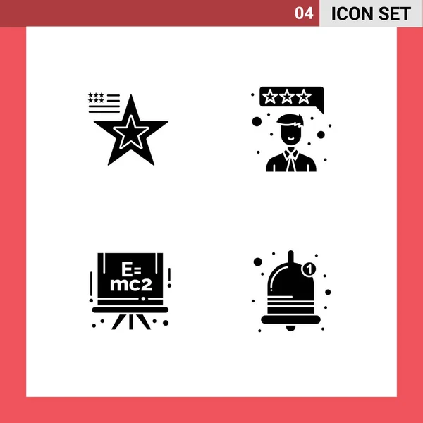 Universal Icon Symbols Group Modern Solid Glyphen Star Science Usa — Stockvektor