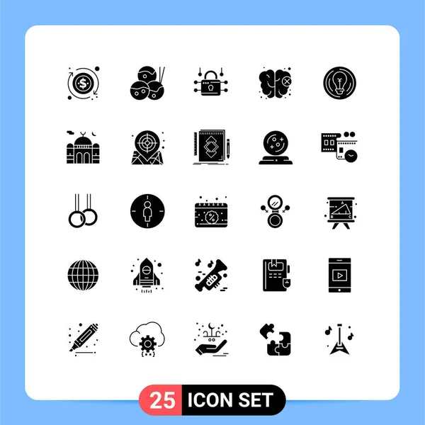 Stock Vector Icon Pack Line Signs Symbols Idea Circle Security — Stock Vector