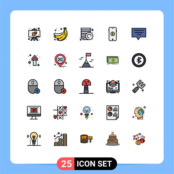 Conjunto Icones Modernos Símbolos Sinais Para Seta Bate Papo Placa —  Vetores de Stock