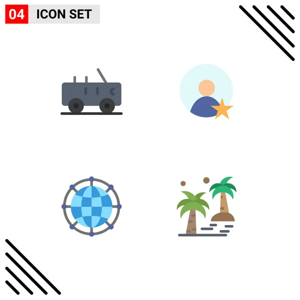 Mobile Interface Flat Icon Set Van Pictogrammen Van Hummer Netwerk — Stockvector