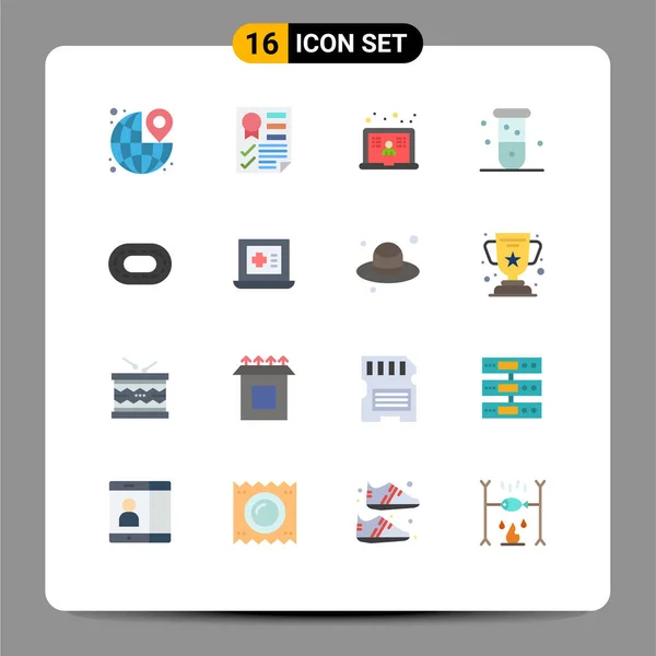 Universal Icon Symbols Group Modern Flat Colors Chemistry Biology Report — 스톡 벡터