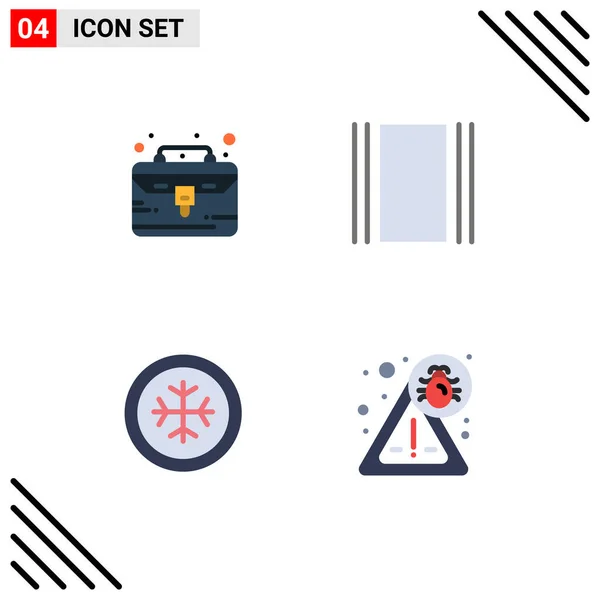 Mobile Interface Flat Icon Set Pictograms Business Case Frost Thing — Stock Vector