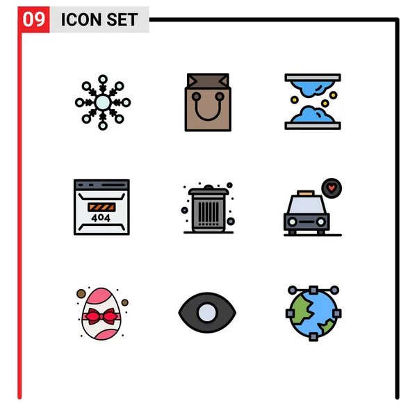 Universal Icon Symbols Group Modern Filledline Flat Colors Site Error — Stockvector